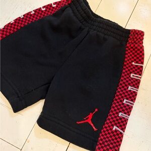 Jordan Kids Checkered Black and Red Shorts